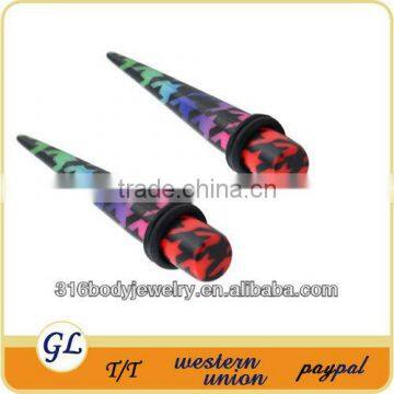 TP02245 acrylic colorful piercing ear taper