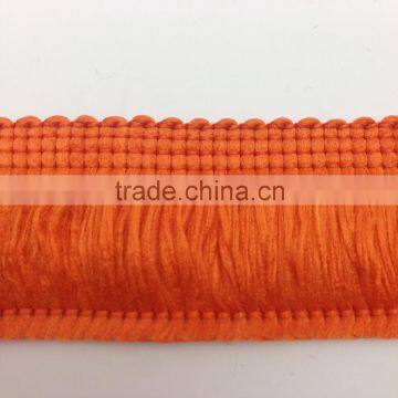 orange upholstery pillow curtain sewing craft thick soft brush fringe trim