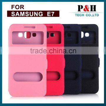 New PU Leather Flip Case For Samsung Galaxy E7 Factory Price