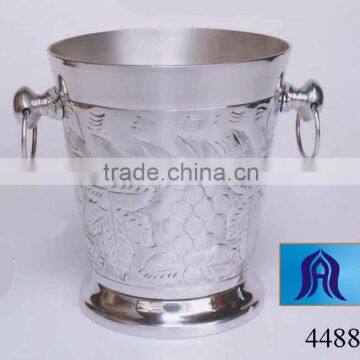 Brass Ice Bucket Wine Cooler Silver plated,