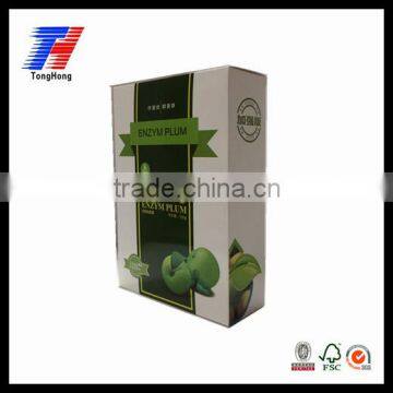 OEM square white cardboard gift box for take away fruit packaing