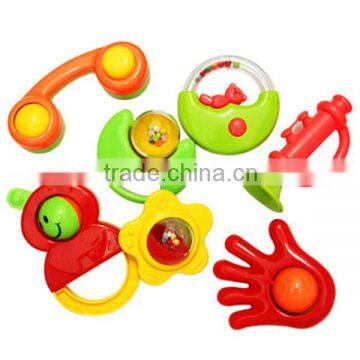 7 pcs plastic baby rattle with 3C, EN71