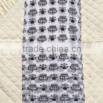 Black Background Crown Printed Polyester Scarf photo-3
