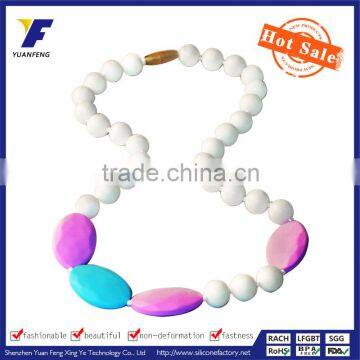 Fashion Latest Design Beaded Necklace Wholesale/Safe Silicone Teether Beads Necklace For Baby