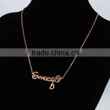 Wholesale stainless steel charm beautiful gold pendants necklace/smile pendant