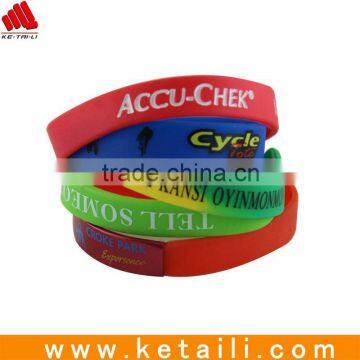 Thick cool mens printed silicone bracelet