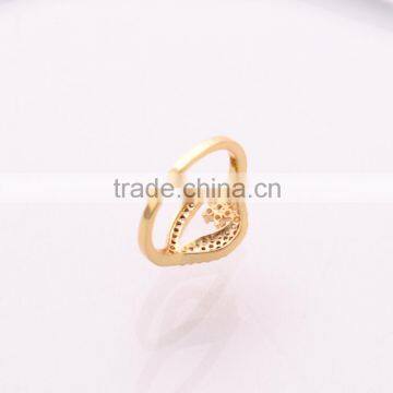 S>>>wholesale New Design Gold Plate Unisex Ring Fashion Jewelry Diamond Zincon Flower Eyes Rings for Anniversary