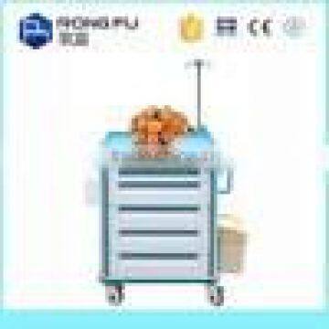 hospital emergency trolley with drawer and basket