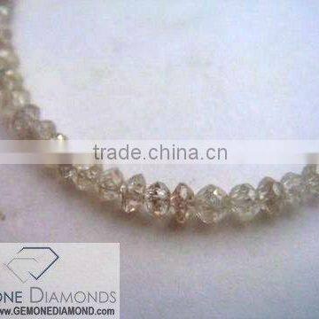 NATURAL LOOSE GRAY AND WHITE FACETED DIAMOND BEADS NECKLACE/STRANDS WITH GOLD CLASP AT WHOLESALE PRICE