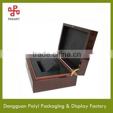 custom design wooden brand watch box with leather pillow