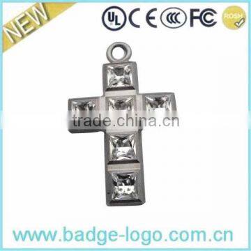 Popular Cross Accessories, Silver Metal Pendant with Rhinstone