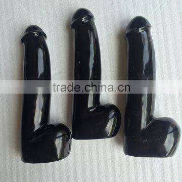 Natural Obsidian Quartz Crystal Dildo Mushroom Head Dildo For Sale