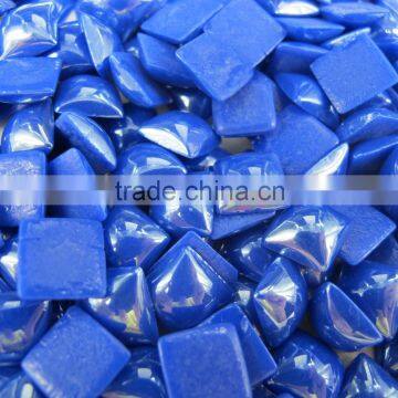best price 8x8mm royal blue color ceramic quality glued beads for shoes