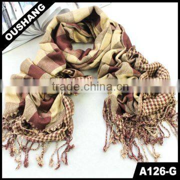 A126-G Lattice Design Super Soft Muffler Tartan Scarf