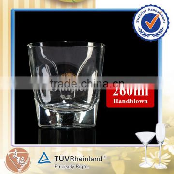 handblown high white triangle glass wine tumbler cups 9oz