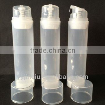 HOT SALE 150ml transparent cylinder airless bottle with good quality only 0.525usd per set