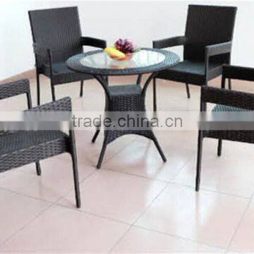 Wicker Chairs and Table Dining Set Cube Set Hotel Furniture