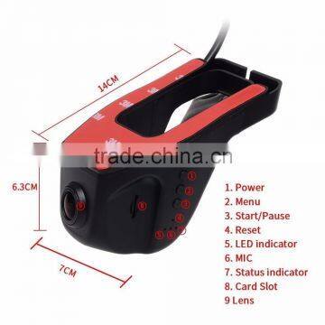 popular WIFI Hidden SD Card Full HD 1080p manual car camera hd dvr