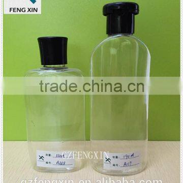 Personal care industrial use transparent squeeze PET plastic bottle with filp top cap