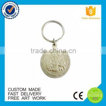 Fashion new 3D tourist souvenir round metal keyrings