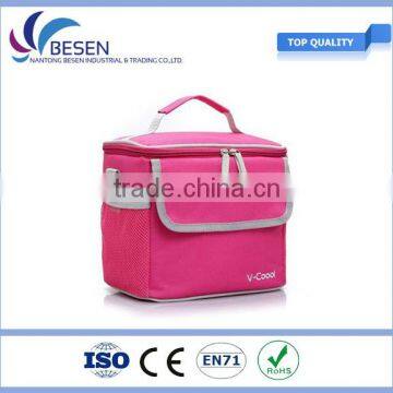 Pink Fashion shoulder lunch bag,insulated, waterproof