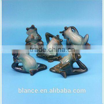 yoga ceramic figurine in frog design