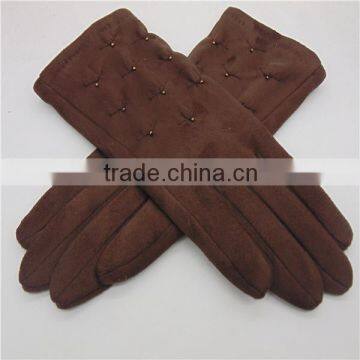 Camel Black Red Thin Winter Gloves With Decoration