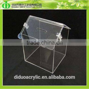 DDD-0084 Trade Assurance Shenzhen Factory SGS Wholesale House Shaped Clear Donation Ballot Box