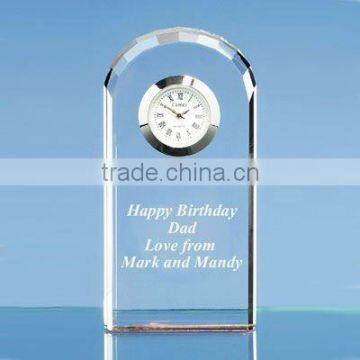 crystal clock gift with engraving