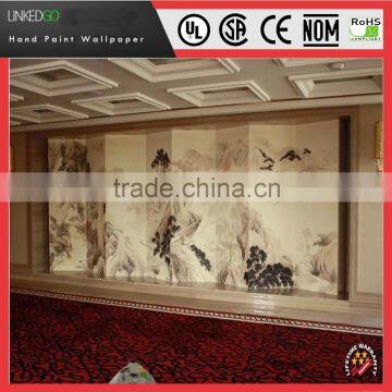 Professional Customize restaurant wall decoration Chinese landscape wallpaper