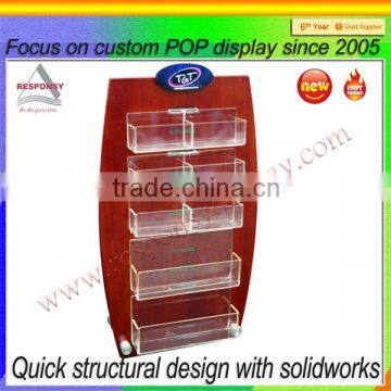Custom wall mounted postcard rack/wood board with acrylic case for postcard display