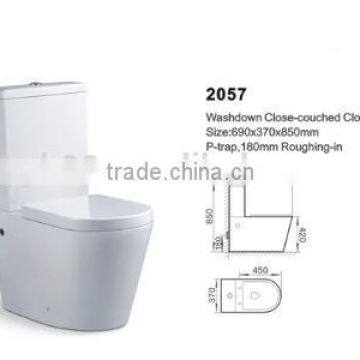 ceramic Sanitary Ware with water mark S-trap two piece Toilet Bowl