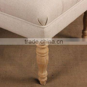 Antique European Style Upholstery Fabric Ottoman Bench Stool photo-3