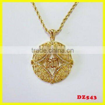 18k gold alloy allah gold pendant muslim jewelry