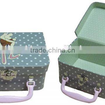 Printed Luggage Suitcase Papaer Trunk Box With Handle photo-2