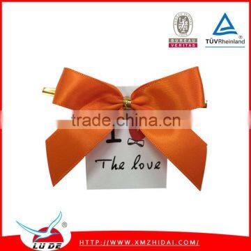 2015 Factory handmade solid color bows polyester ribbon bow