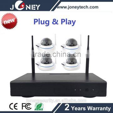 Automatic connection 1MP 4ch nvr kti Wireless wifi ip camera nvr kit