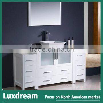 Contempoaray deisgn bathroom furniture with frosted glass panels