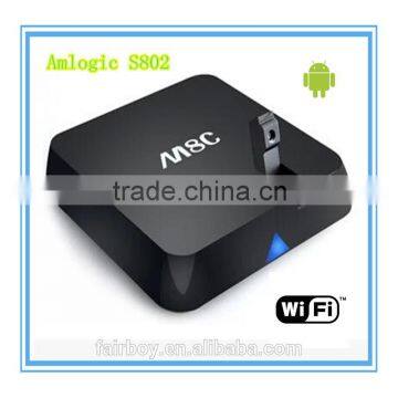 2016 hot android tv box Amlogic S802 Quad Core 2GB/8GB Android tv box M8C with wifi bluetooth