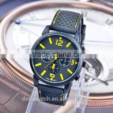 Black Dial Silicone Quartz Analog Water Resistant Shenzhen Sports Watches Men