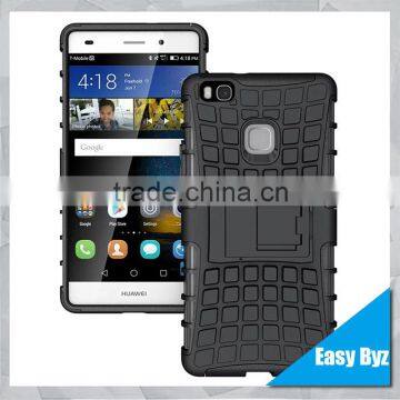 slim shockproof armor phone case for huawei p9 lite, ultra thin kickstand back cover for huawei p9 lite, for huawei case