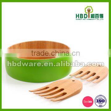 High Quality Bamboo Bowl,bamboo Salad Bowl With Server Wholesale photo-2