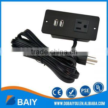 2-gang Socket Outlet With Double USB photo-2