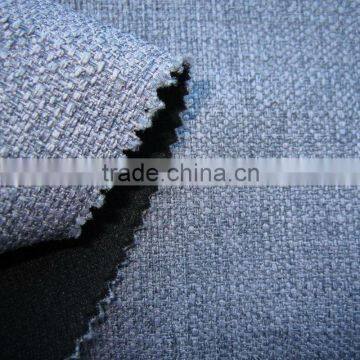 100% Polyester Imitate Linen Fabric Boned With Knitting Fabric