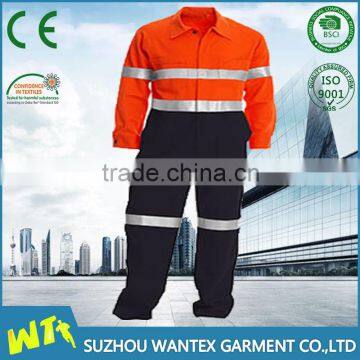 two tone lightweight safety reflective stripe pilot coverall