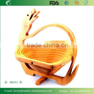 BK012/FDA 2015 new products snake bamboo fruit basket chinese modern bamboo kitchen basket