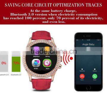 New Style Diamond with Camera Heart Rate Monitor Wristwatch Bluetooth Android Smartwatch No.1 D2