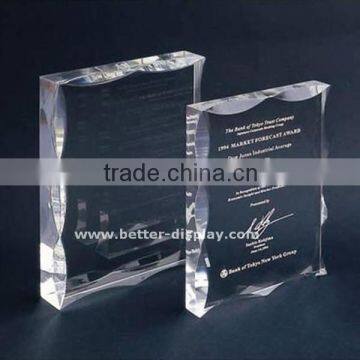 custom clear acrylic organic glass trophy blanks