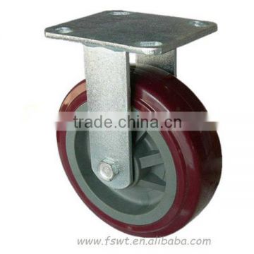 Heavy Duty Brown PVC Fixing Ball Bearing Wheel Industrial Castors