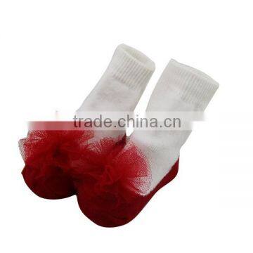 GSB-50 Hot Sell Baby Cotton Wholesale Fashion Socks With Nylon Mesh Flowers